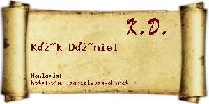 Kék Dániel névjegykártya